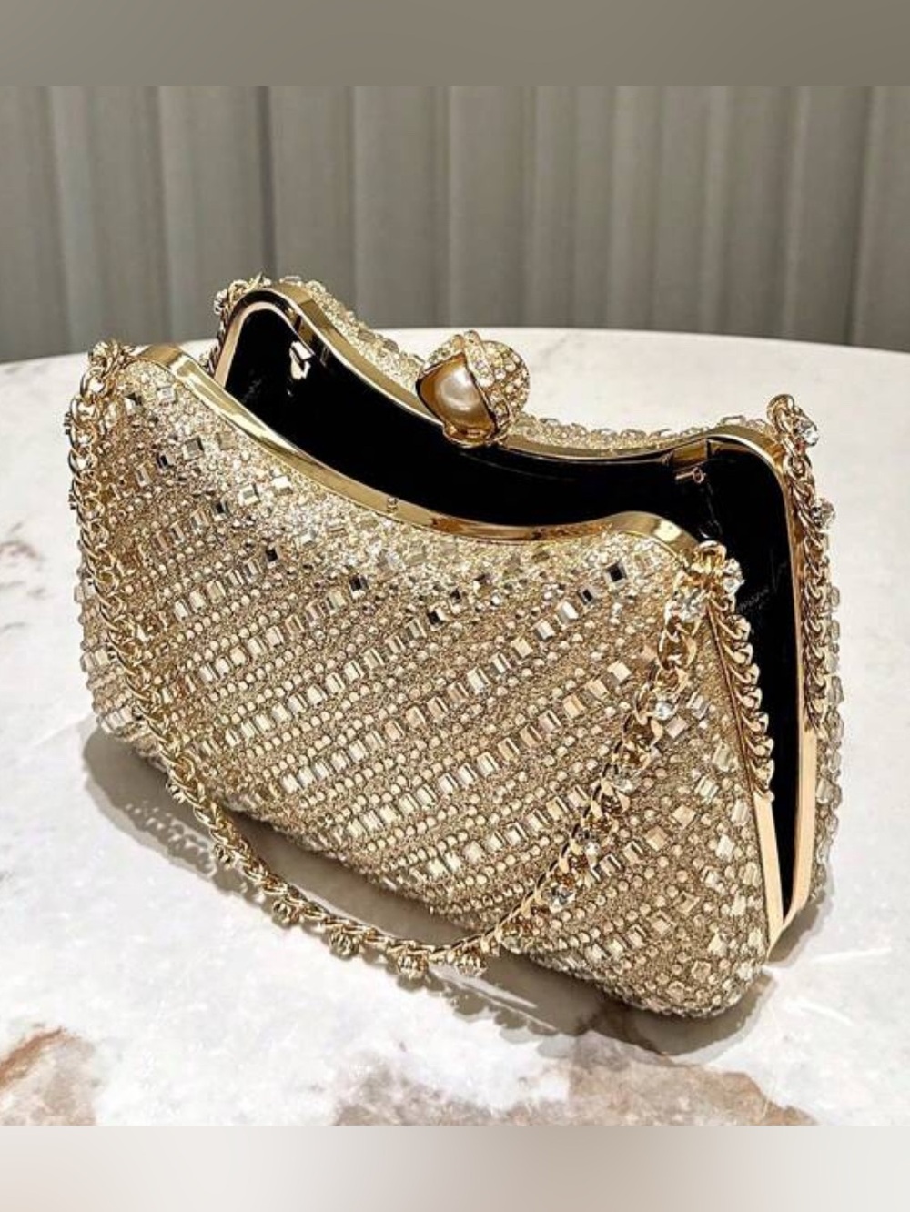 Gold party prom wedding clutch bag - Picture 5 of 5